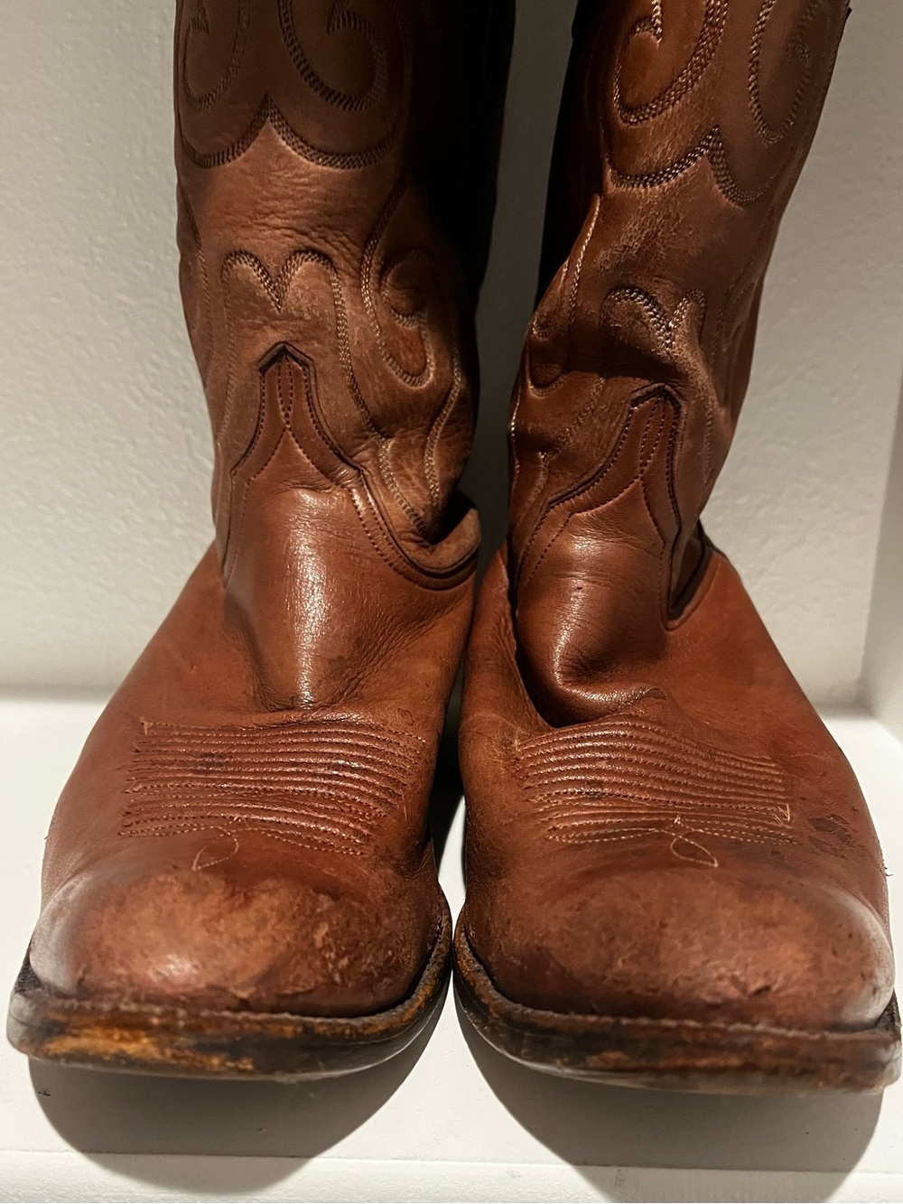 Vintage Brown Leather Oil Calf Lucchese Men’s Boots- 9 - Picture 2 of 8